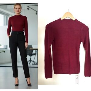Julia Burgundy Long Sleeve Sweater Women’s Sz One Size Lightweight Soft‎